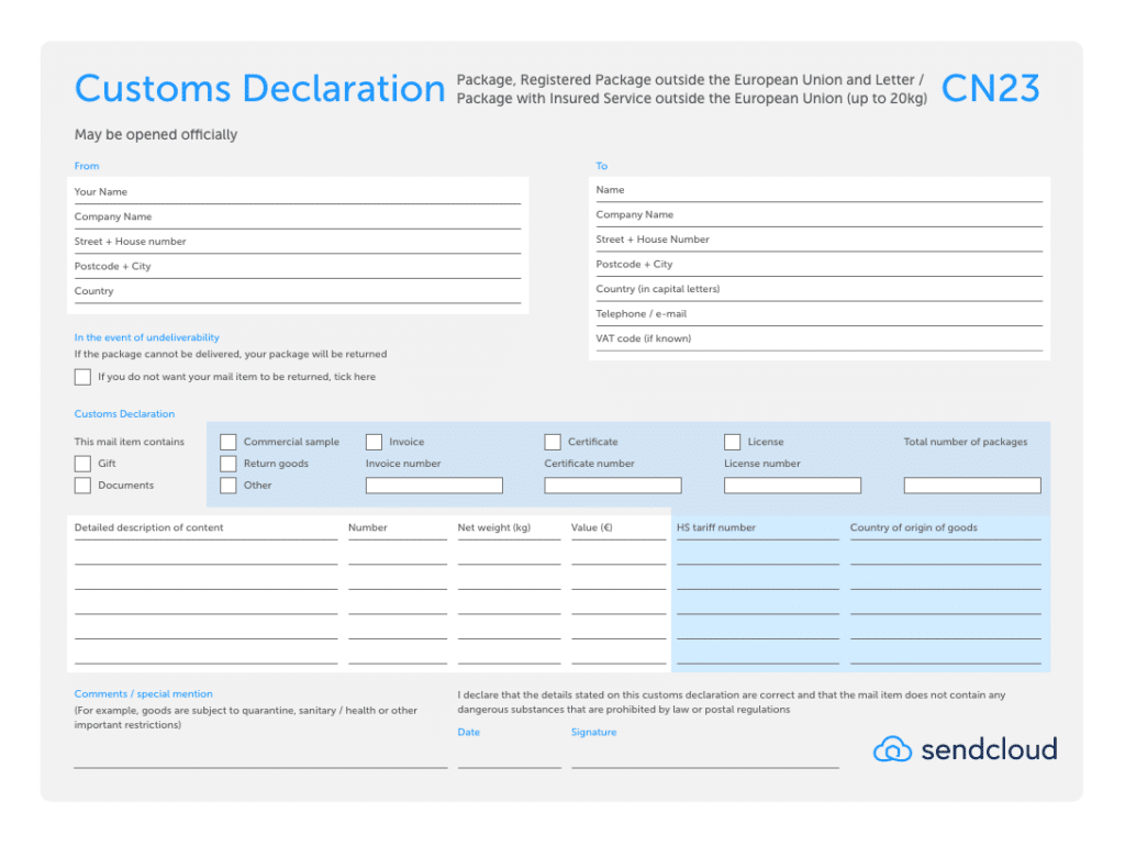 customs declaration